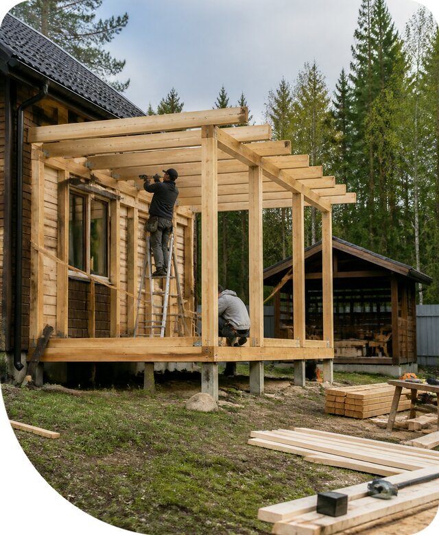 Строительство пристроек и построек на участке в Чебаркуле